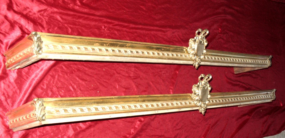 Pair Of 19th Century Bronze Bed Valances Or Canopy In Louis XVI Style