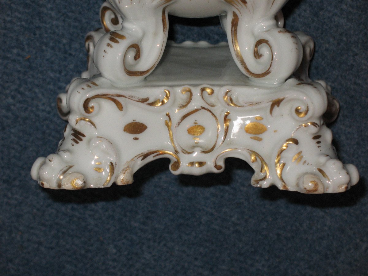 Paris Porcelain Vase With Floral Decoration Th. 19th Century Restoration In The Style Of Jacob Petit-photo-8