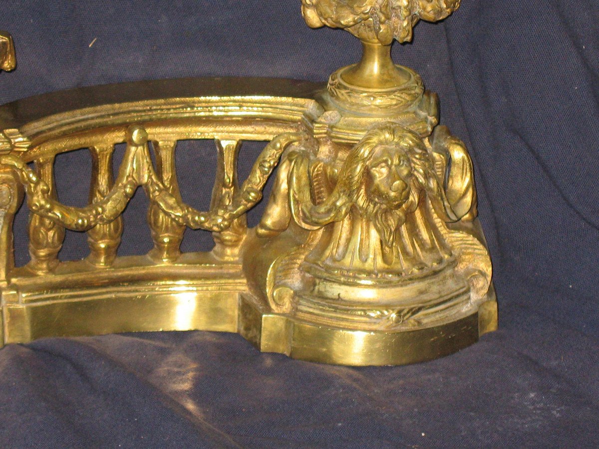 Fireplace Bar, Louis XVI Style Bronze Fire Bar, 19th Century-photo-1