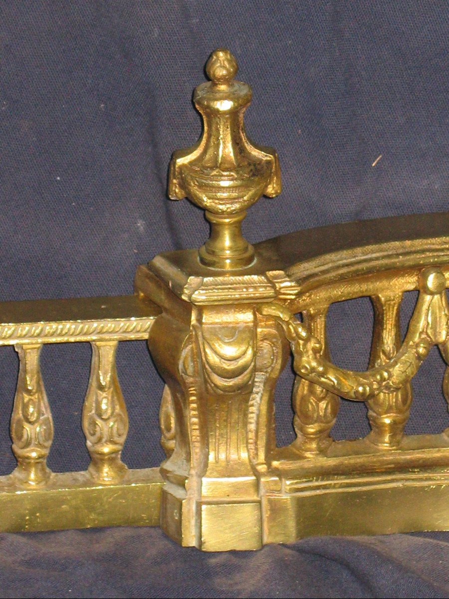 Fireplace Bar, Louis XVI Style Bronze Fire Bar, 19th Century-photo-2