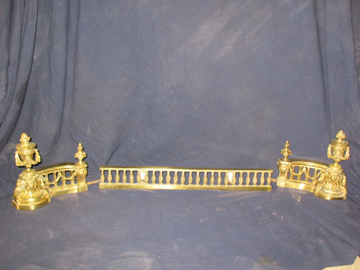 Fireplace Bar, Louis XVI Style Bronze Fire Bar, 19th Century-photo-5