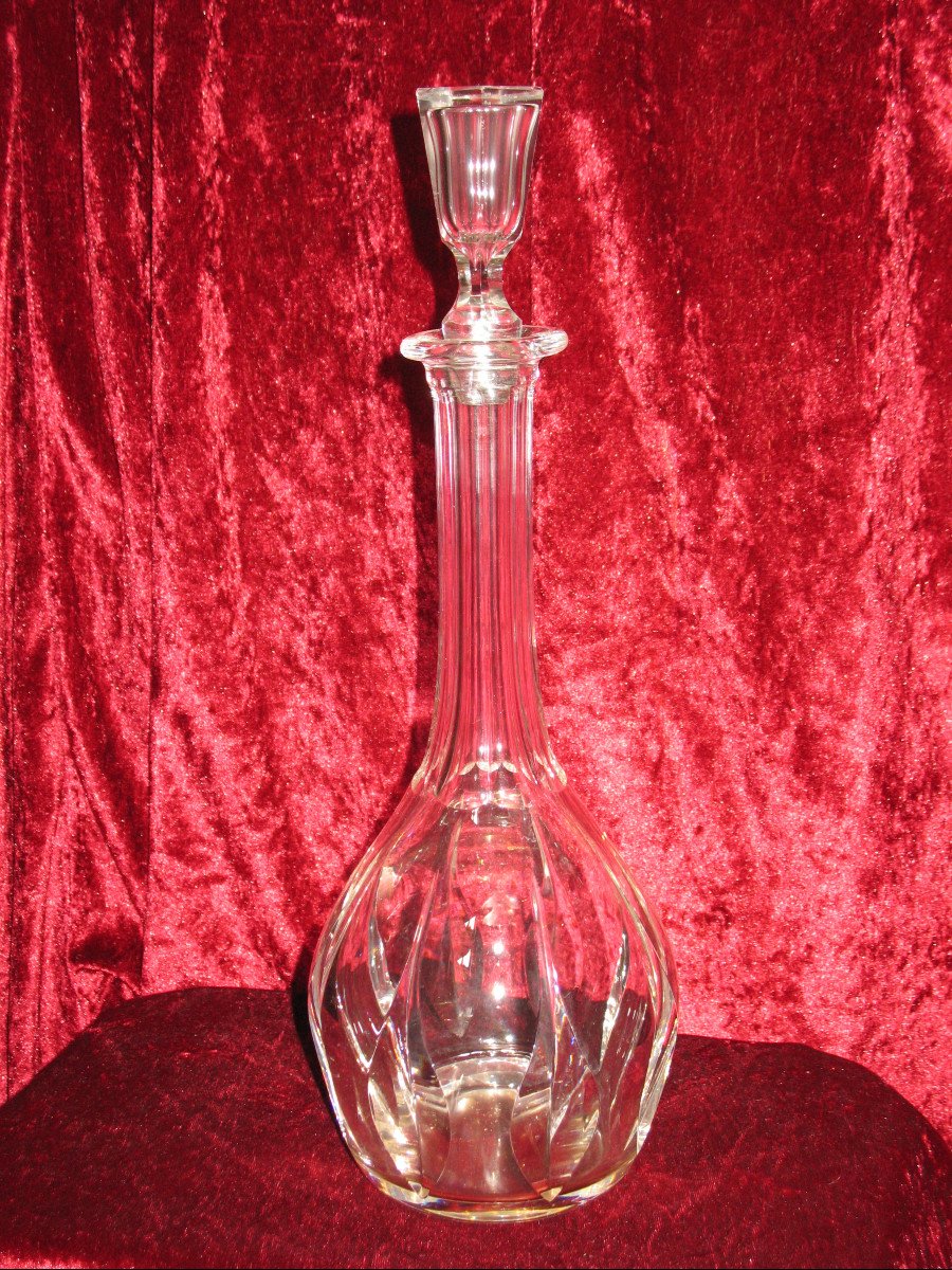 Proantic: Crystal Saint Louis Carafe And Pitcher In Cut Crystal, 20th