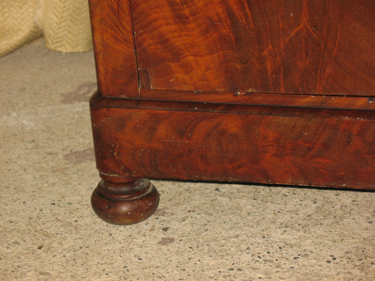 Small Chest Of Drawers In Flamed Mahogany Restoration Period 19th-photo-2