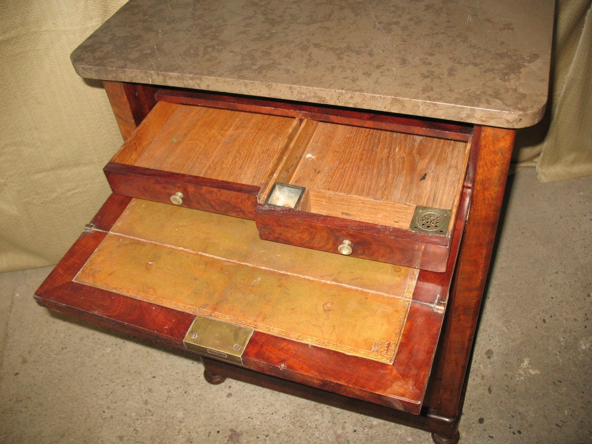 Small Chest Of Drawers In Flamed Mahogany Restoration Period 19th-photo-5