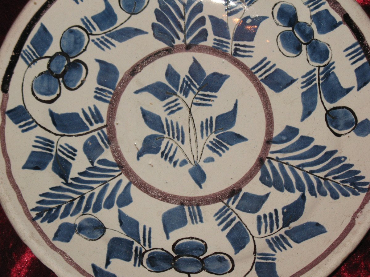 Large Earthenware Dish From Saint Amand Les Eaux, 18th Century-photo-1