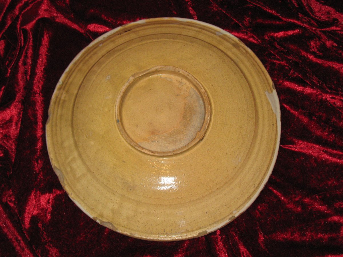 Large Earthenware Dish From Saint Amand Les Eaux, 18th Century-photo-4