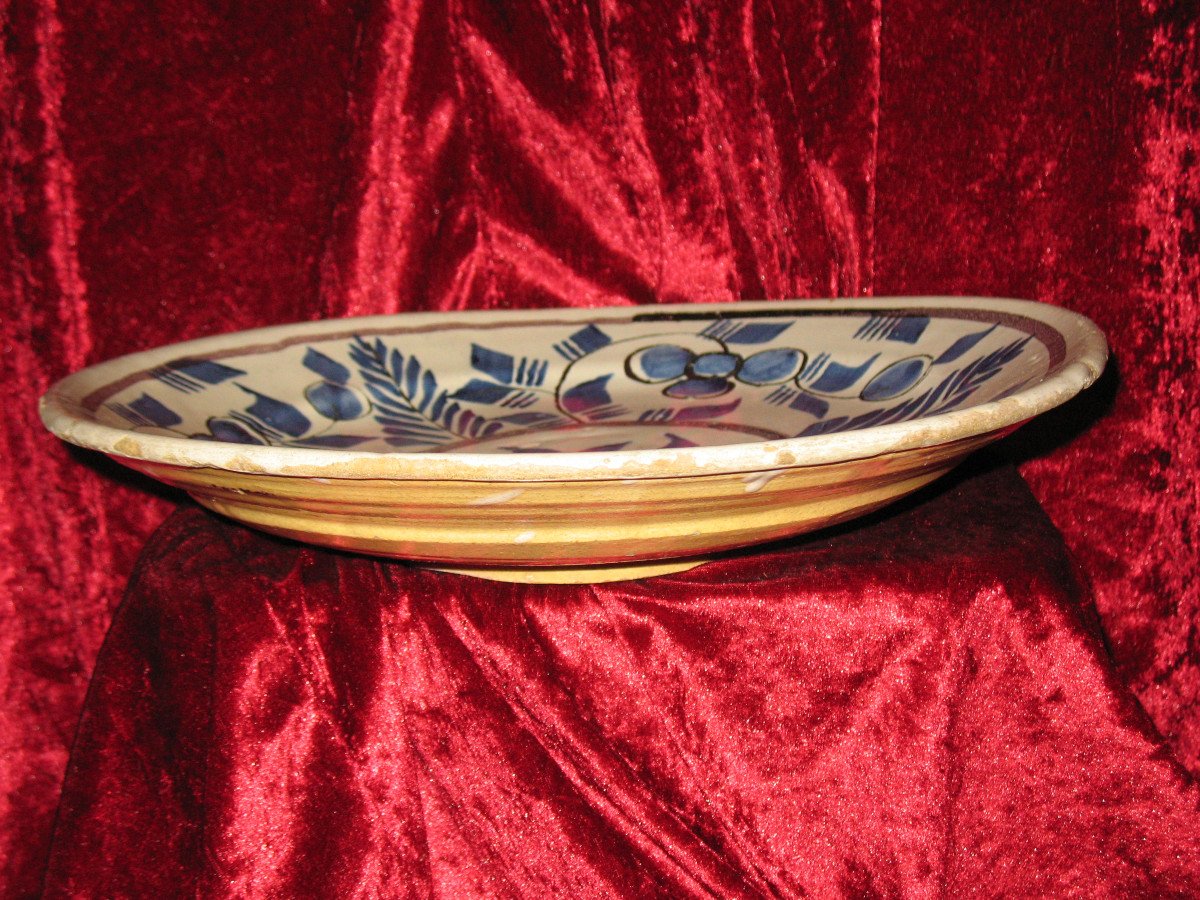 Large Earthenware Dish From Saint Amand Les Eaux, 18th Century-photo-8