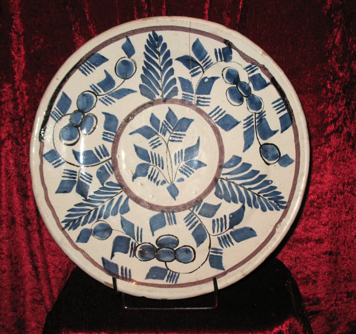 Large Earthenware Dish From Saint Amand Les Eaux, 18th Century