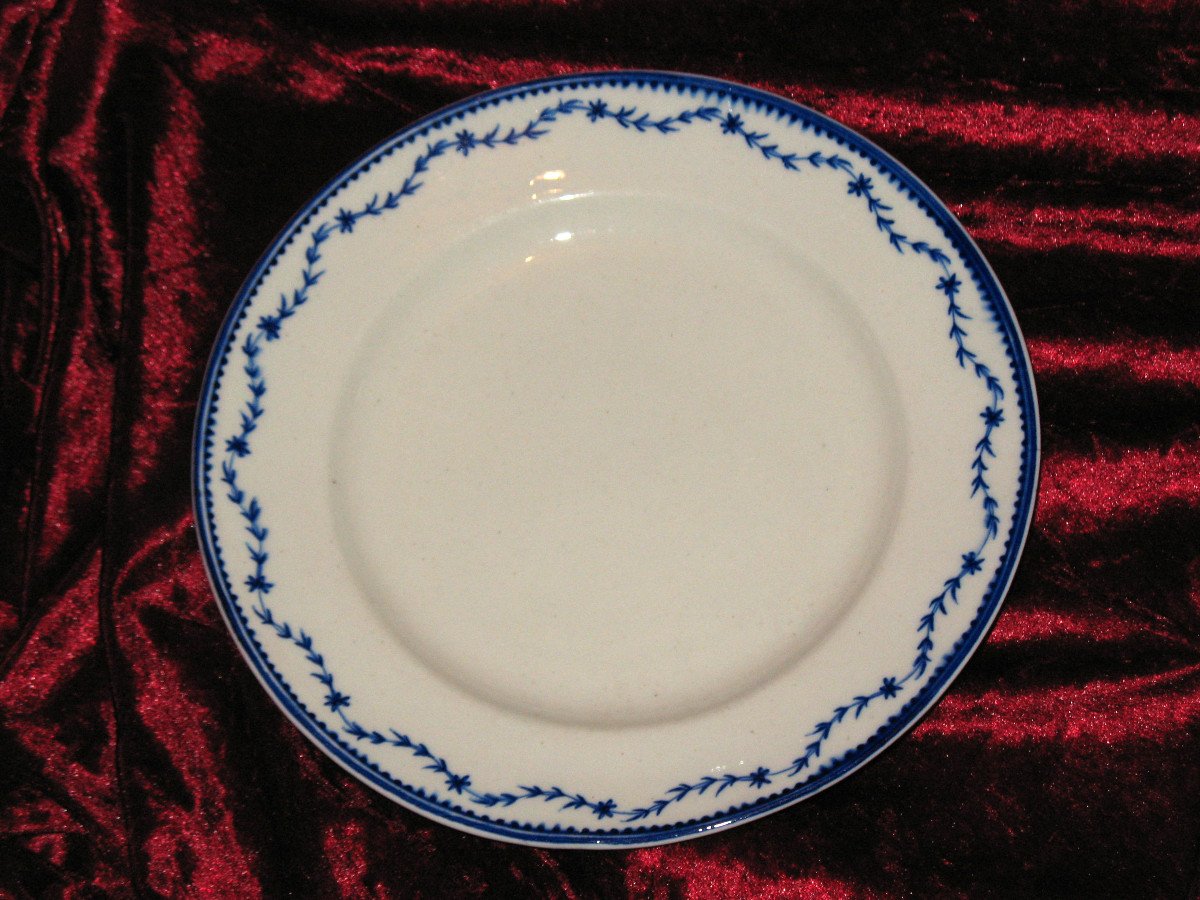 Soft Porcelain Plate From Arras Or Tournai 18th Century Decor With La Brindille-photo-2