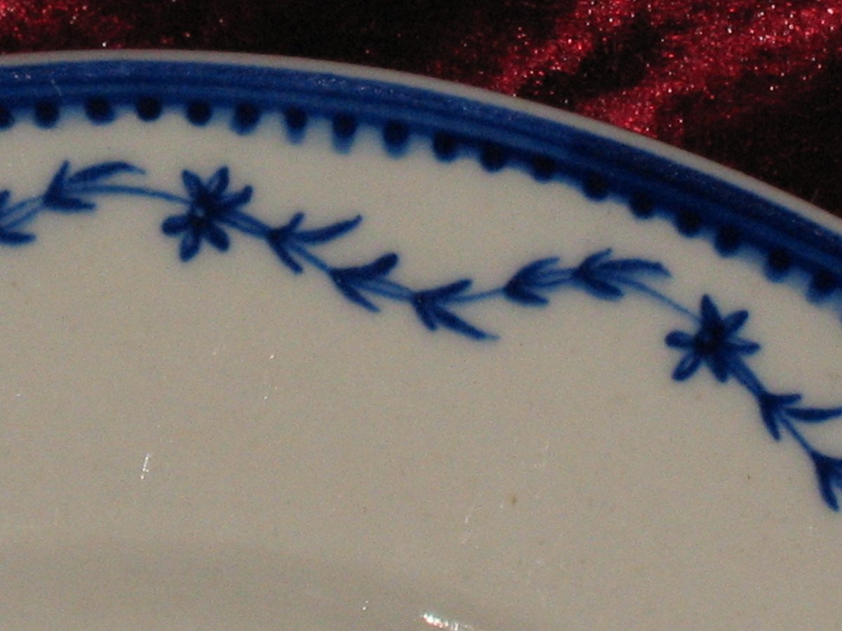 Soft Porcelain Plate From Arras Or Tournai 18th Century Decor With La Brindille-photo-1