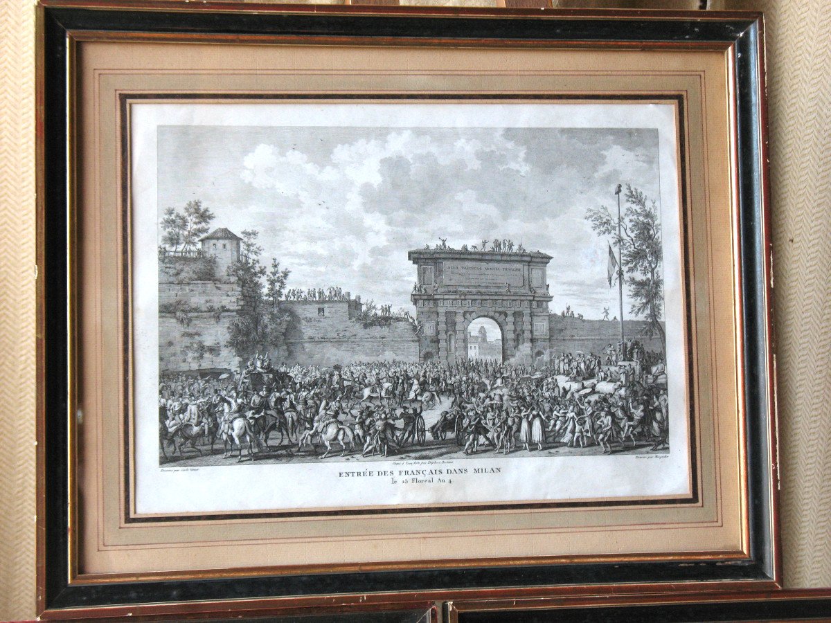 The Napoleonic Battles Set Of 5 Large Framed 19th Century Engravings-photo-2