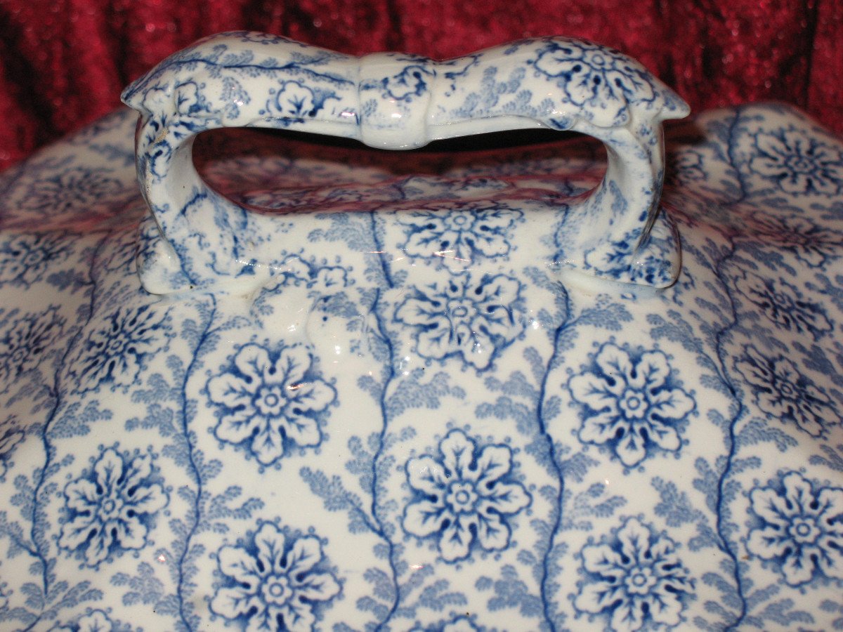 Tureen In Fine Earthenware From Bordeaux Decor Tapestry 19th Time Jules Vieillard-photo-2