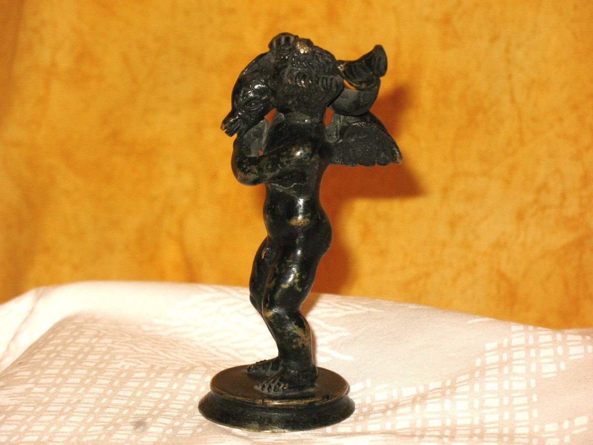 Bronze Sculpture Of The Cherub And The Dolphin In The Style Of The Grand Tour, 20th Century-photo-2