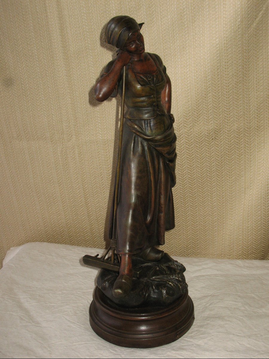 Large Sculpture In Regula "rêverie Aux Champs" By Aj Scott, Late 19th Century-photo-2