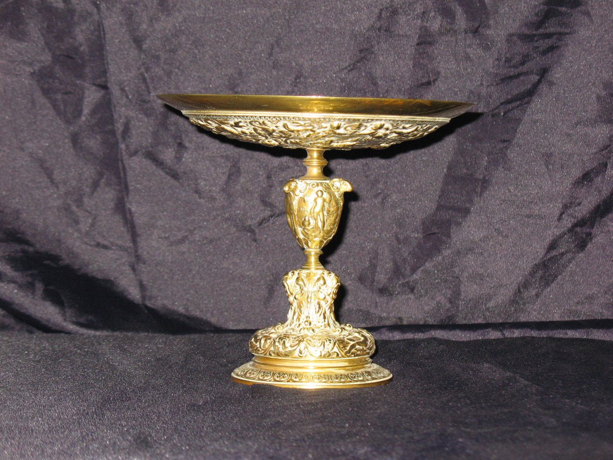 Small Bronze Empty Pocket Bowl Decorated With Renaissance Style Bacchanals-photo-2