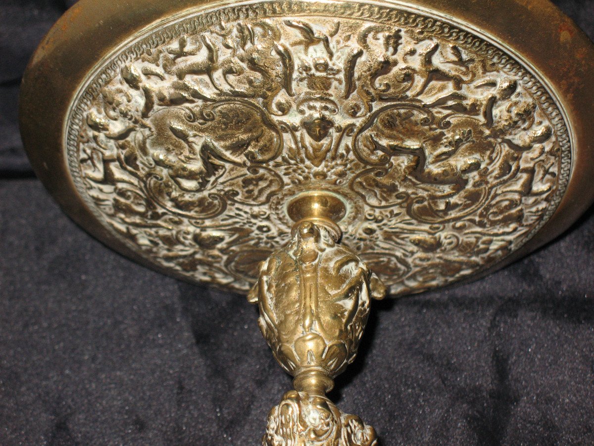 Small Bronze Empty Pocket Bowl Decorated With Renaissance Style Bacchanals-photo-1