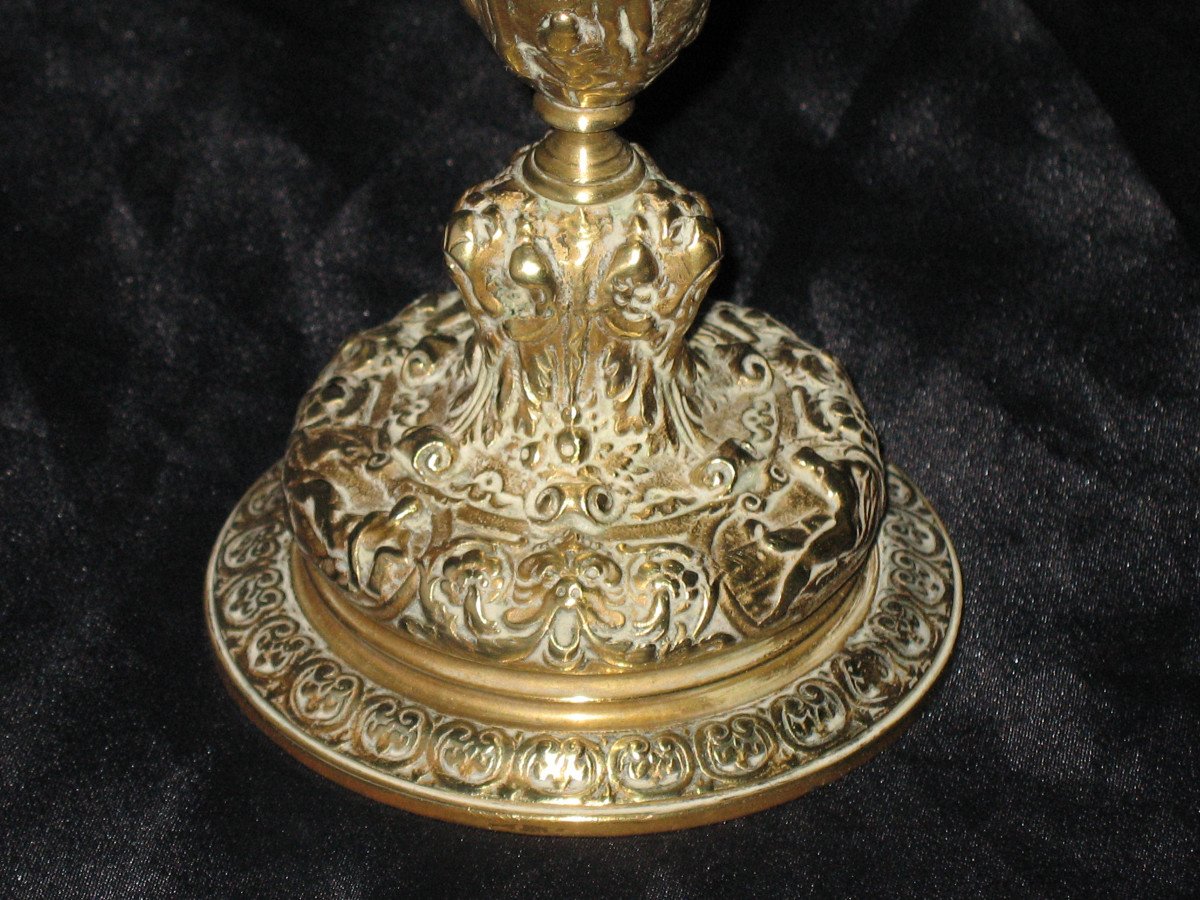 Small Bronze Empty Pocket Bowl Decorated With Renaissance Style Bacchanals-photo-2