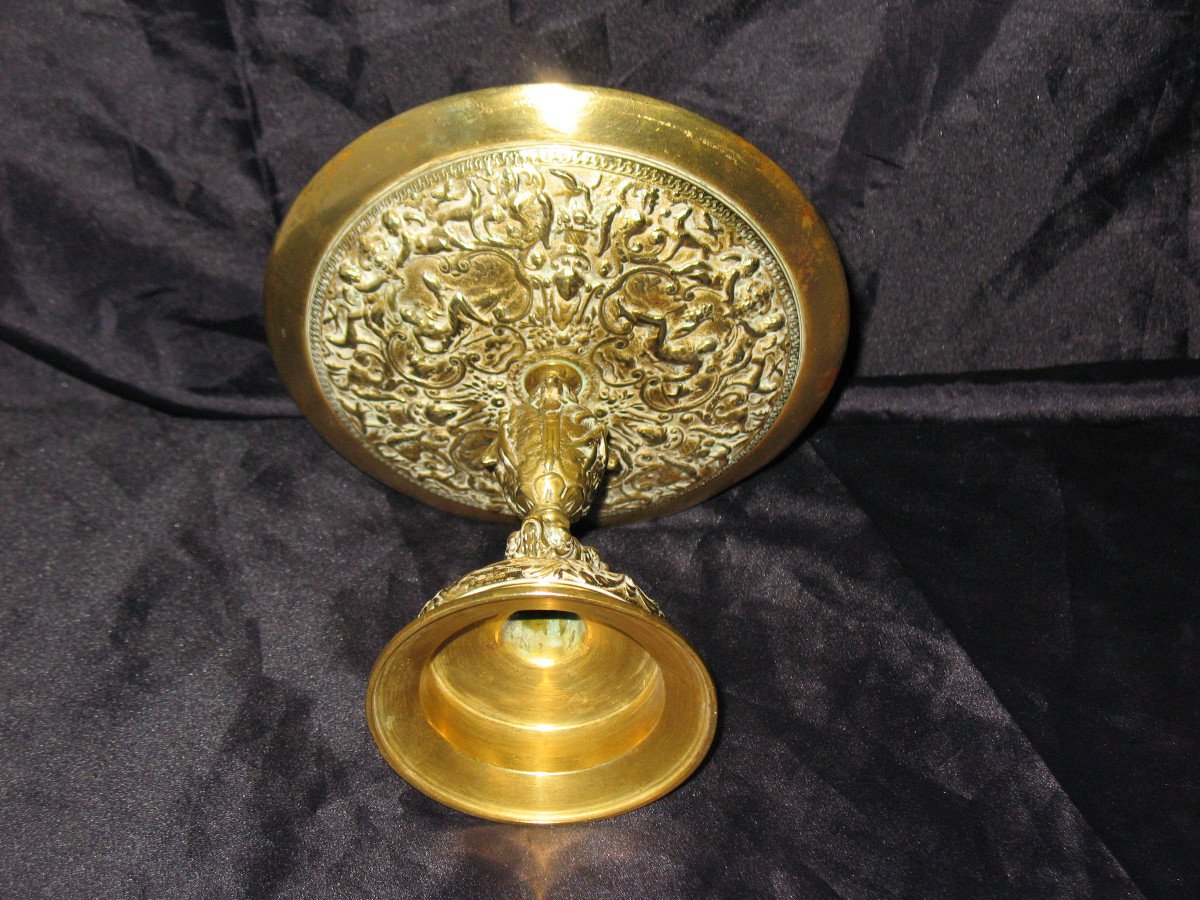 Small Bronze Empty Pocket Bowl Decorated With Renaissance Style Bacchanals-photo-5