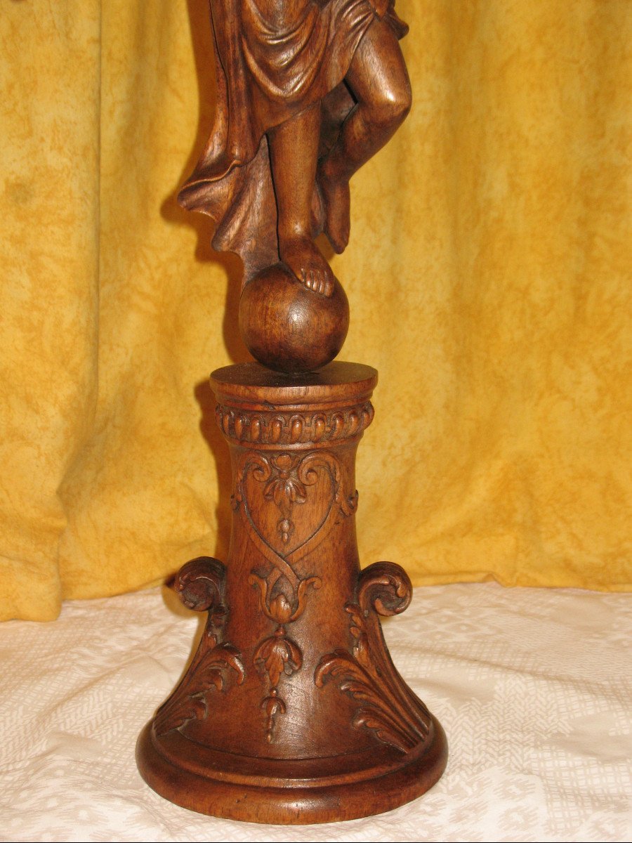 Winged Victory Large Wooden Sculpture 20th Century-photo-8