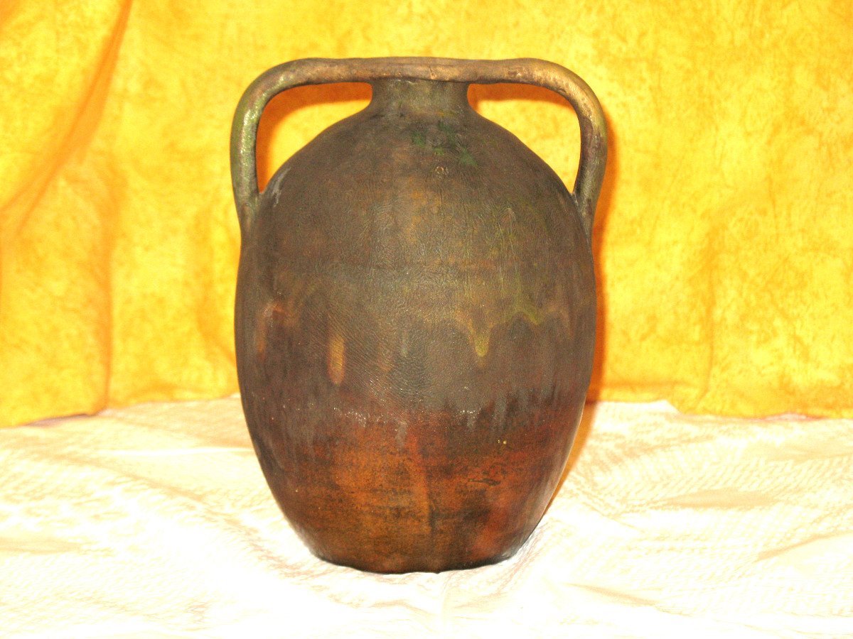 Sandstone Amphora From Mas Saintes Puelles (aude) Signed By Jean Perrutel Late 19th Century-photo-7