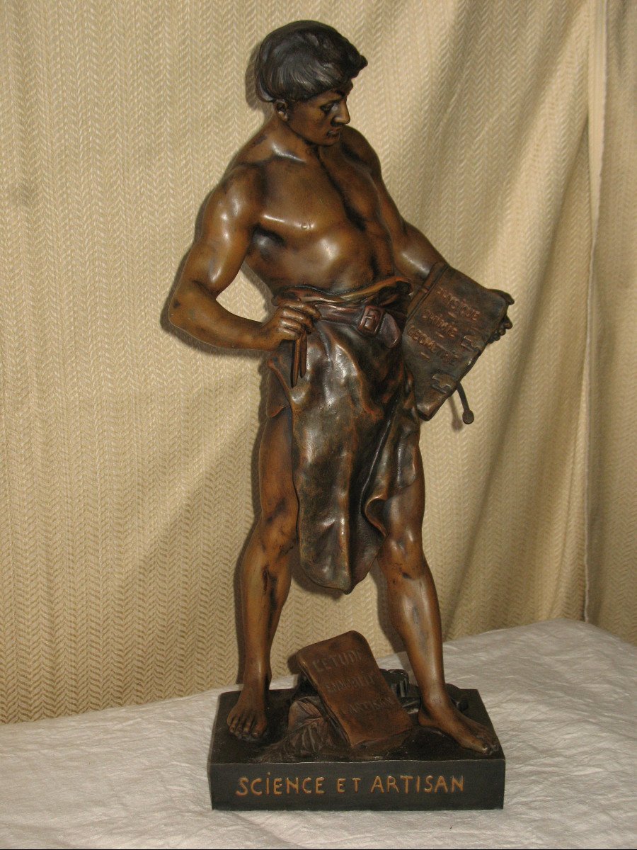 Large Sculpture In Regula By Emile Picault, 19th Century Science Et Artisan-photo-2