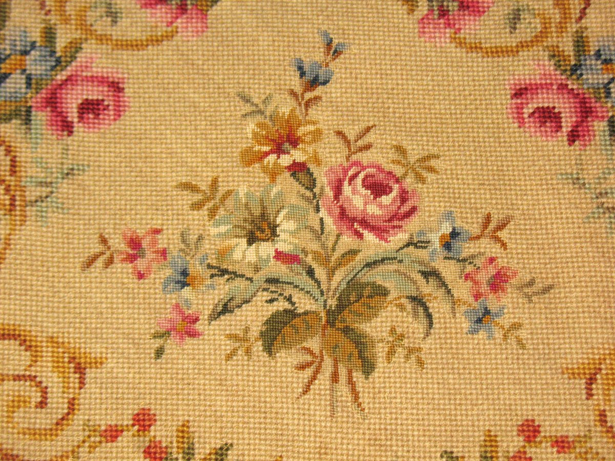 Louis XVI Style Handmade Floral Tapestry Chair Trim-photo-3