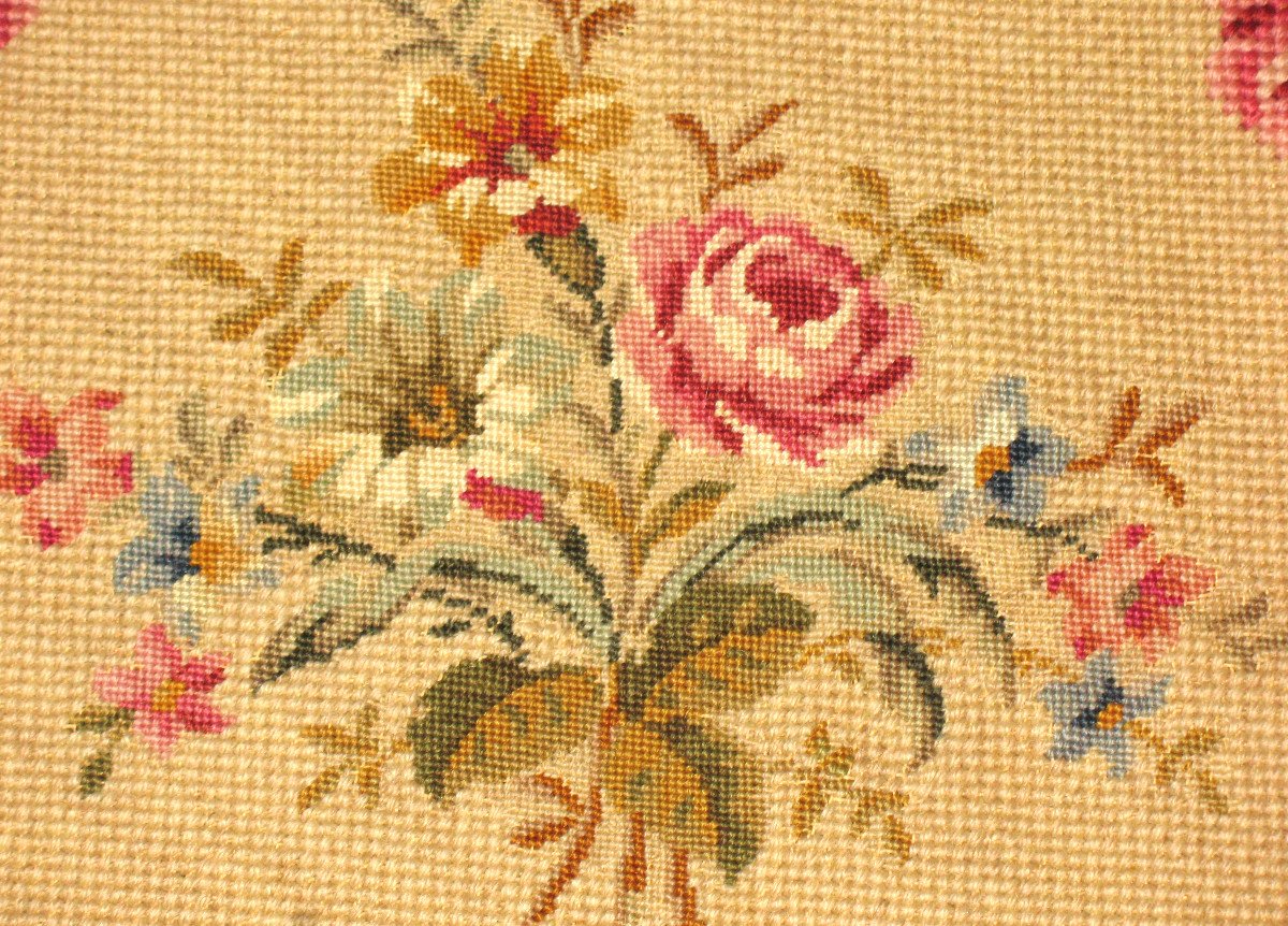 Louis XVI Style Handmade Floral Tapestry Chair Trim-photo-4