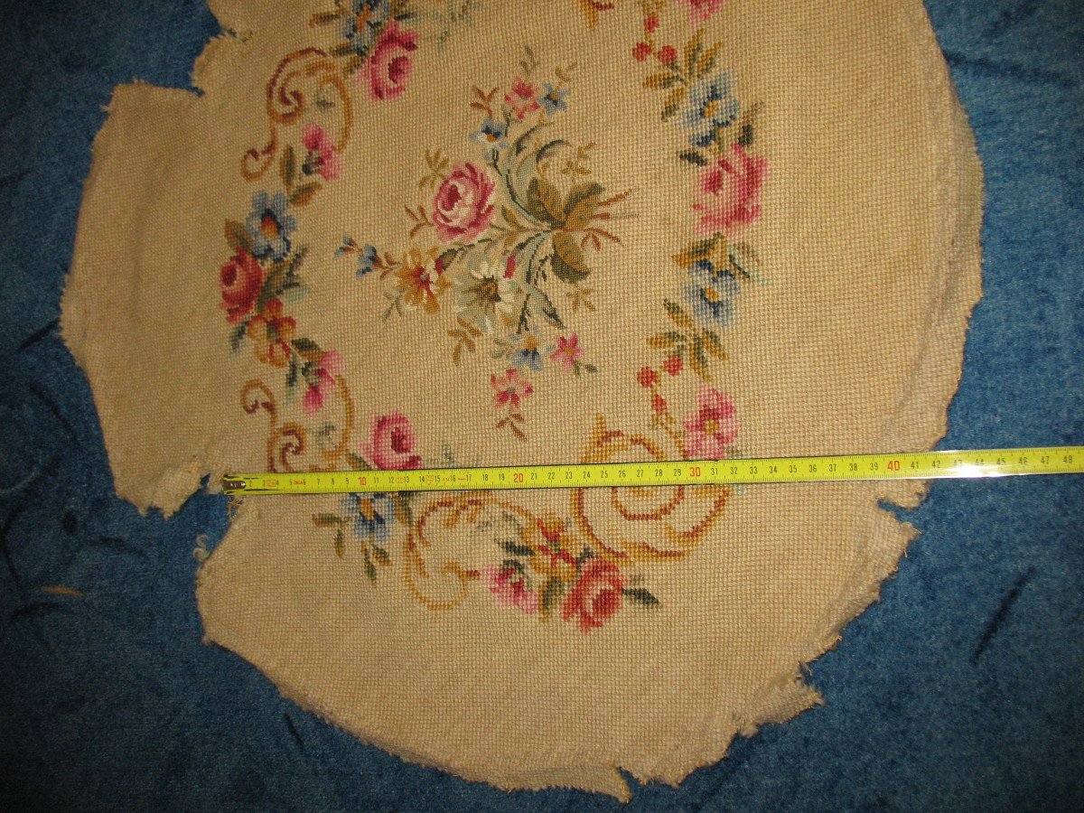 Louis XVI Style Handmade Floral Tapestry Chair Trim-photo-7