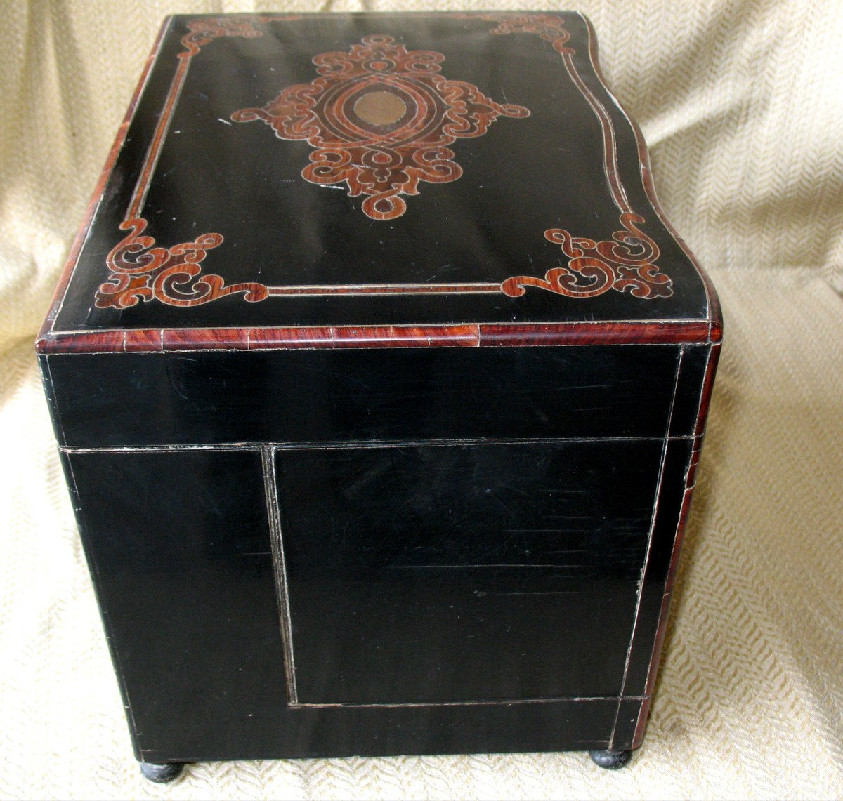 Liqueur Cellar Box In Napoleon III Marquetry, 19th Century-photo-6