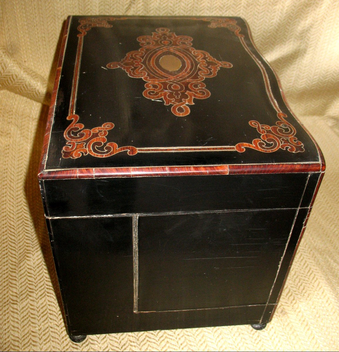 Liqueur Cellar Box In Napoleon III Marquetry, 19th Century-photo-7