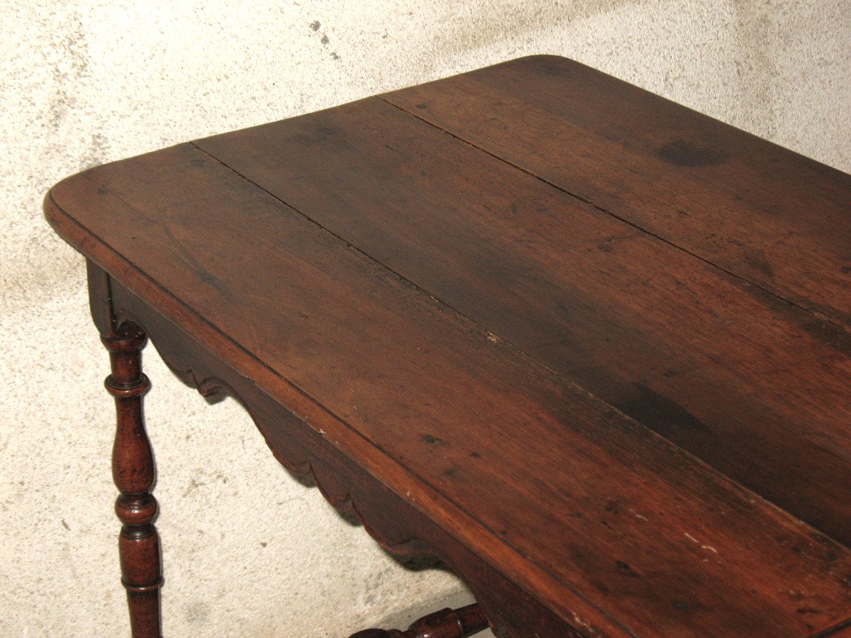 Lady's Desk Writing Table In Walnut With 1 Drawer In Belt Louis XIV Period Early 18th Century-photo-1