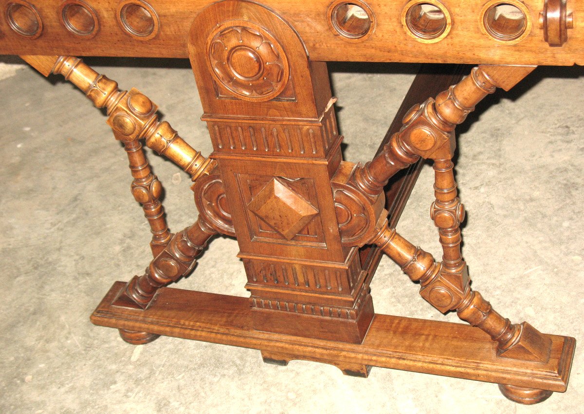 Flat Desk In Solid Blond Walnut 19th Century Haute Epoque Style-photo-1