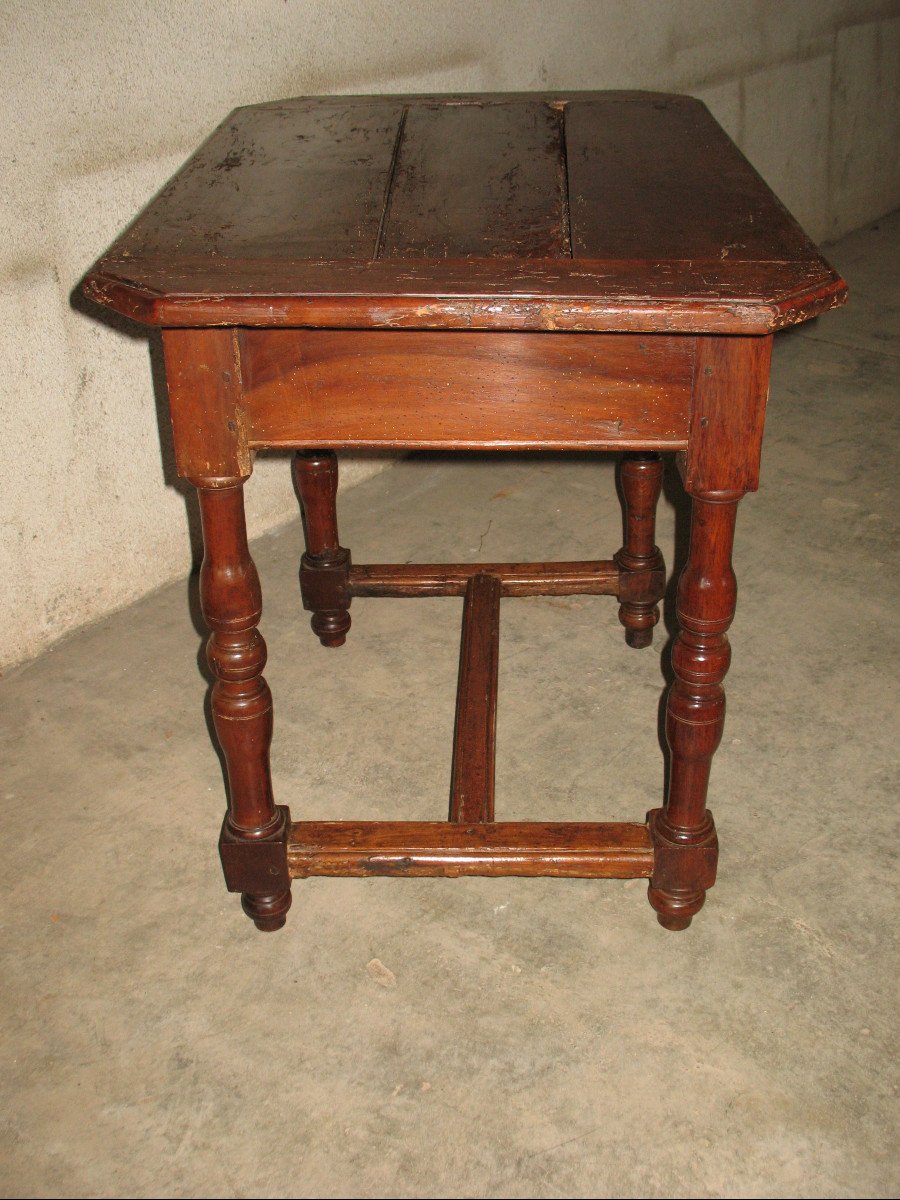 Table à écrire bureau avec un tiroir en bois fruitier époque Louis XIII 17ème-photo-4