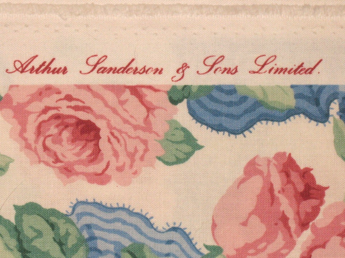 Grand métrage de tissu  fleuri d'Arthur Sanderson "Garland of roses" long : 11 mètres-photo-2