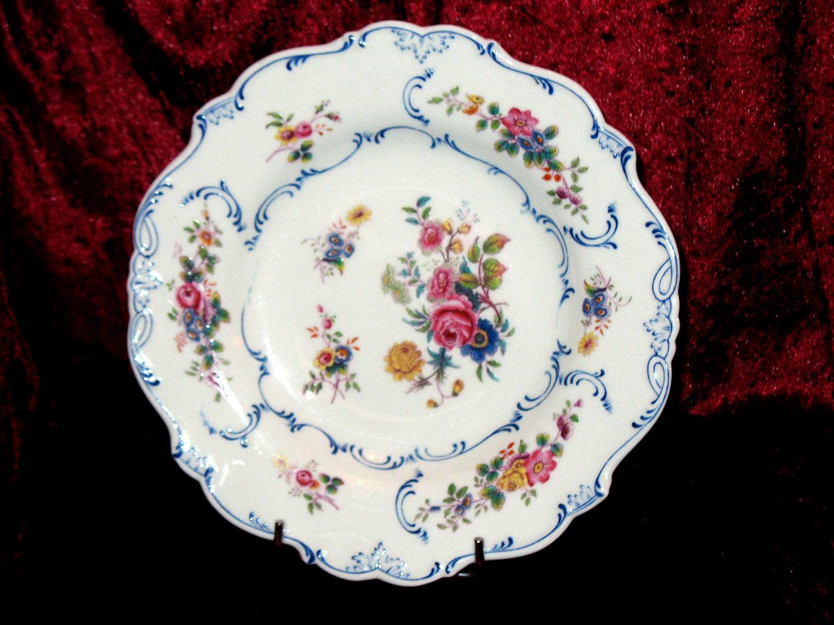 Minton English Porcelain Dessert Service With Floral Decoration, 19th Century-photo-5