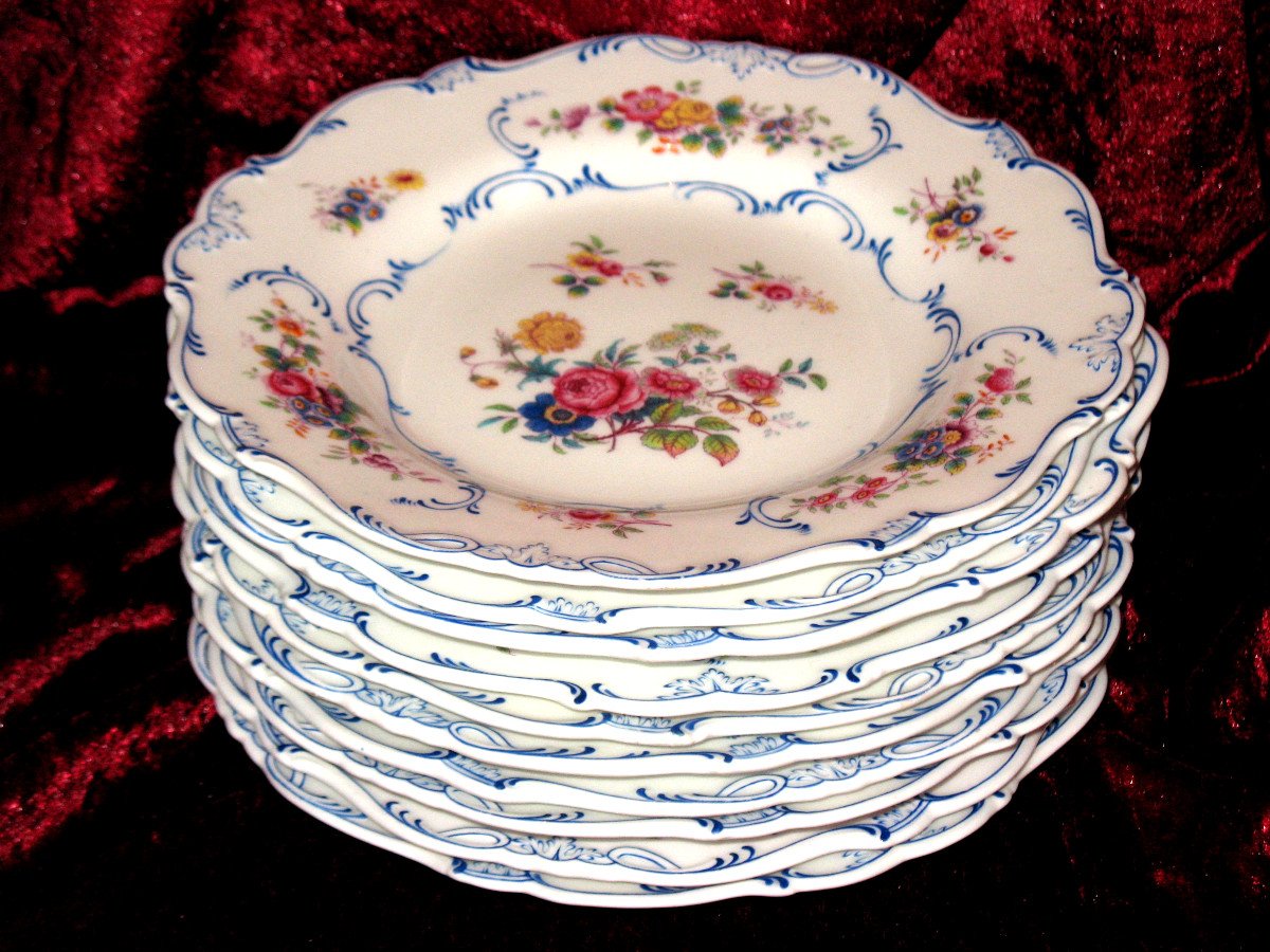 Minton English Porcelain Dessert Service With Floral Decoration, 19th Century-photo-6