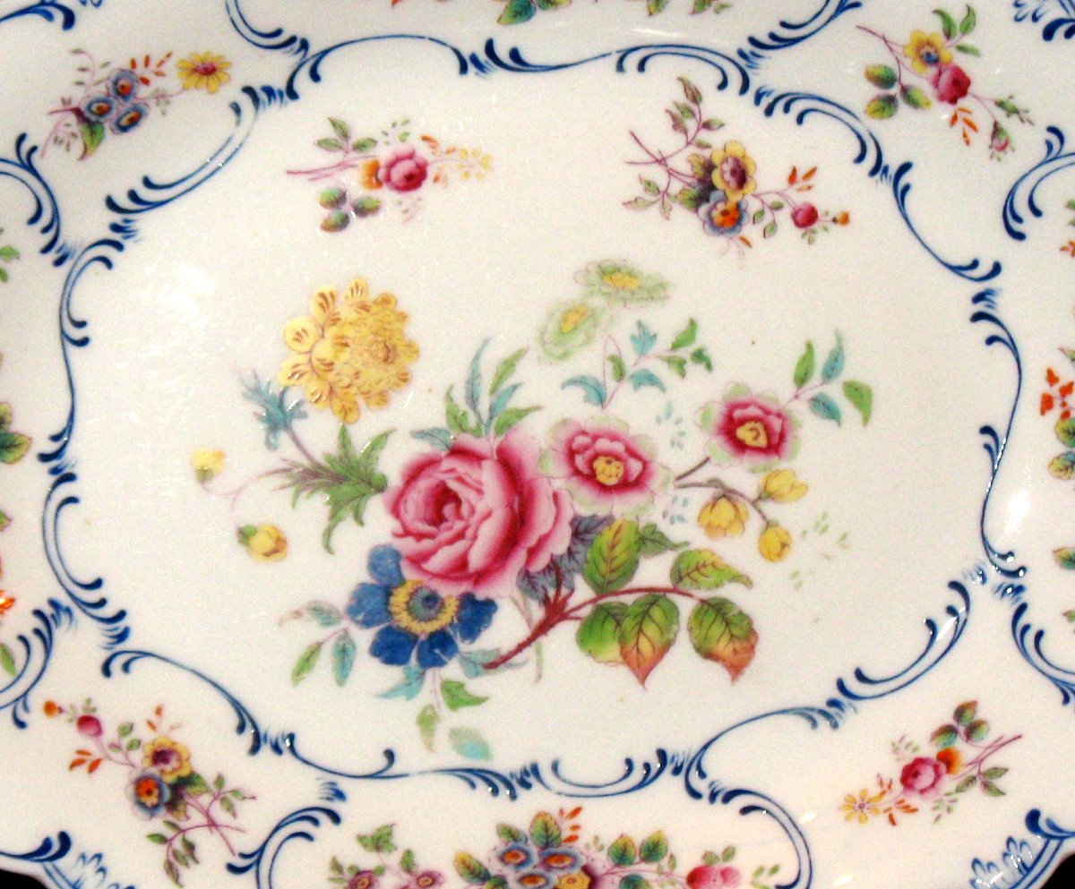 Minton English Porcelain Dessert Service With Floral Decoration, 19th Century-photo-7