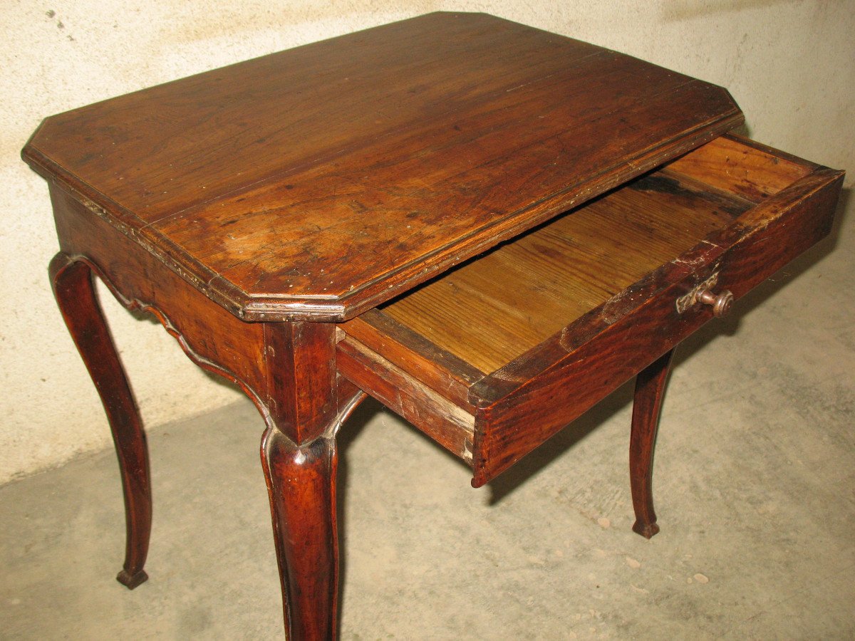 18th Louis XV Period Writing Table In Elm With 1 Large Drawer-photo-3