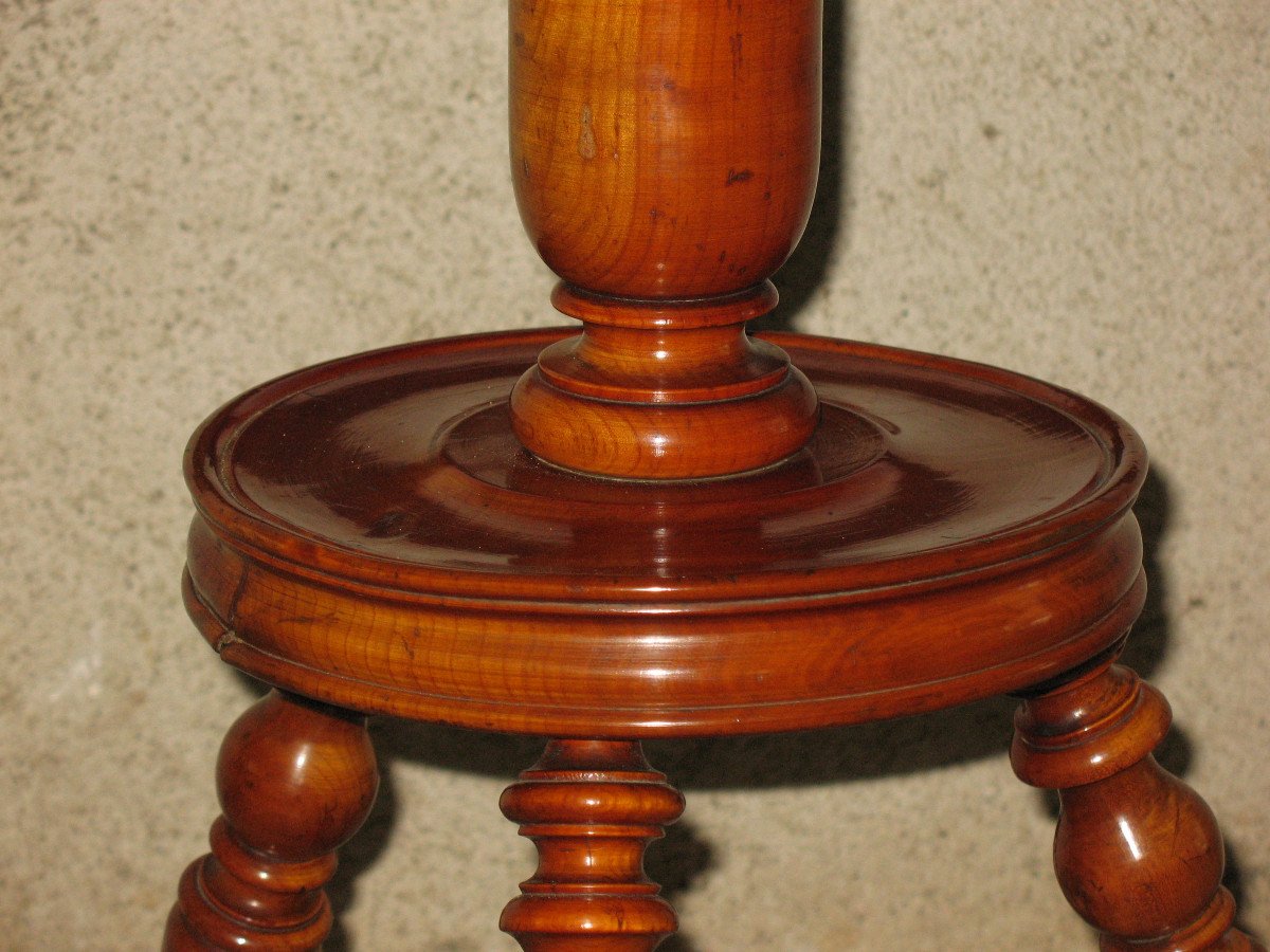 Restoration Period Tripod Pedestal Table In Solid Cherry Wood 19th-photo-4