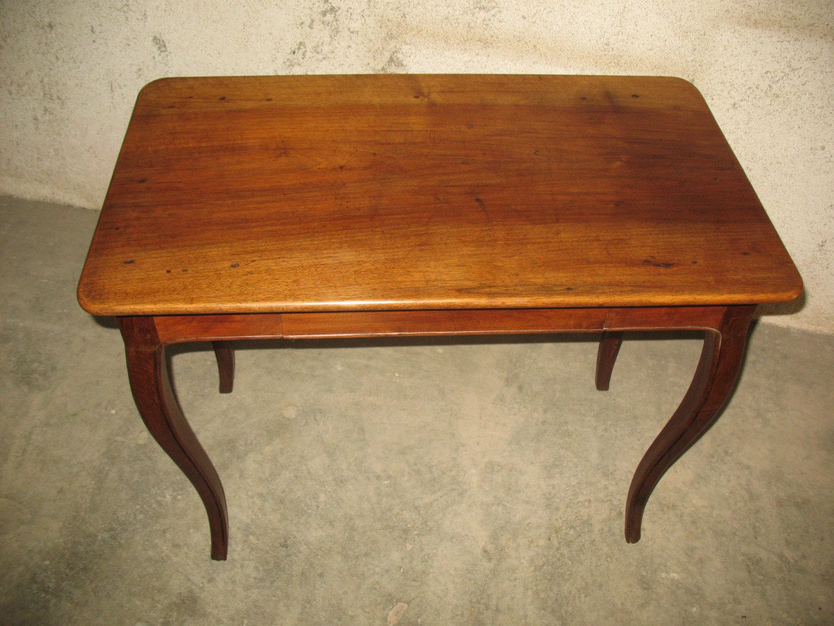 18th Louis XV Period Writing Table In Blond Walnut With One Drawer-photo-3