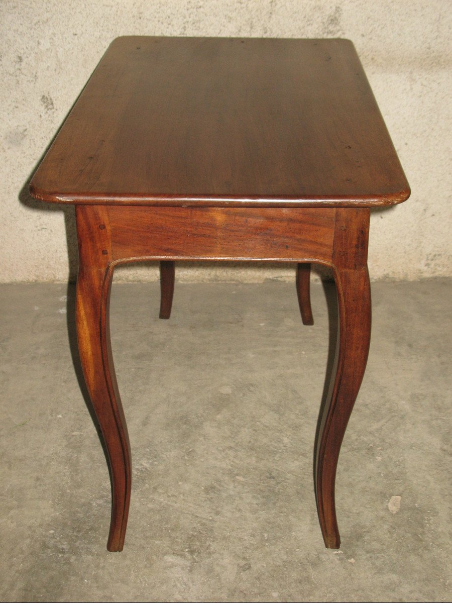 18th Louis XV Period Writing Table In Blond Walnut With One Drawer-photo-3