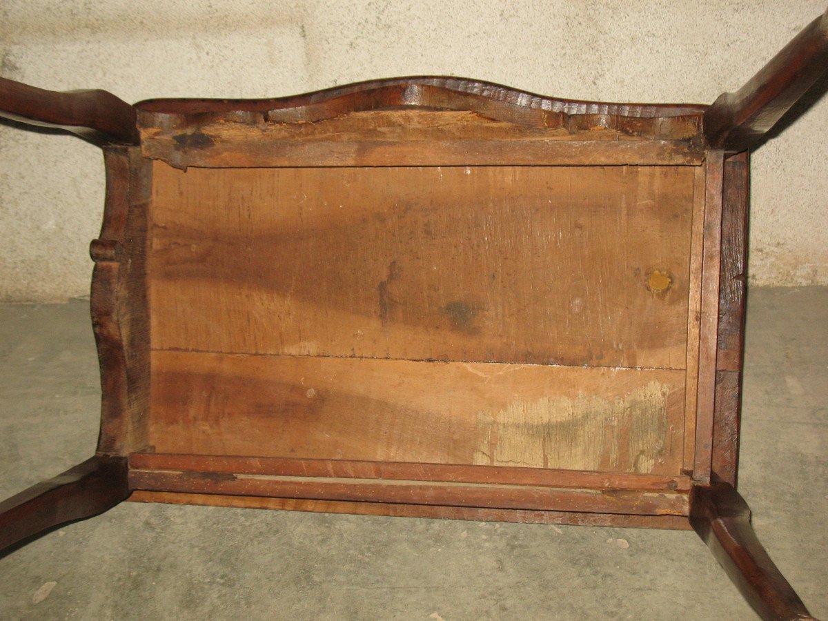 Louis XV Period Provençal Console In Honey-tone Walnut, Curved And Sculpted, 18th Century-photo-8