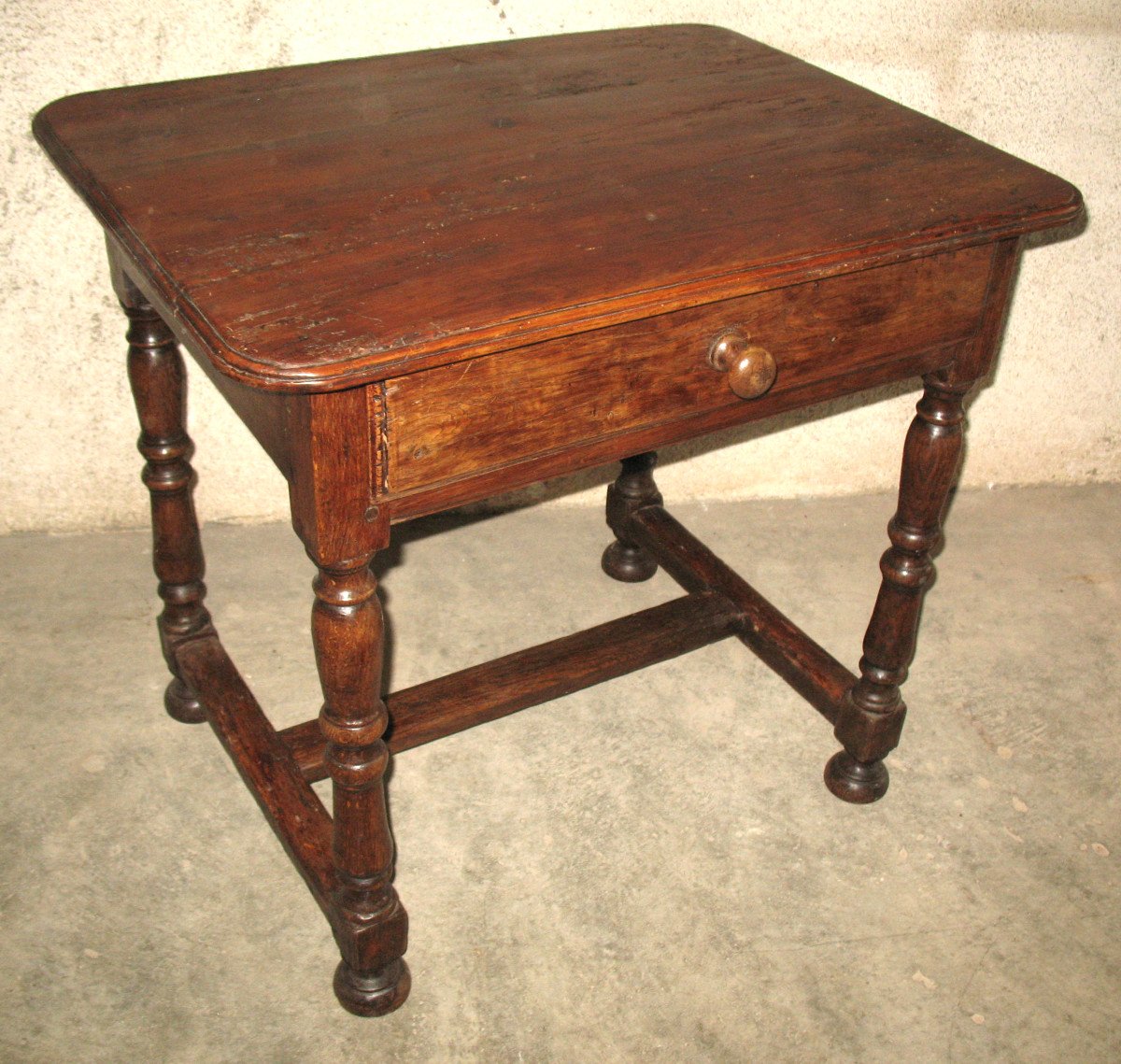 Louis XIV Period Writing Table In Fruit Wood, Périgord Origin, With 1 17th Century Drawer-photo-3