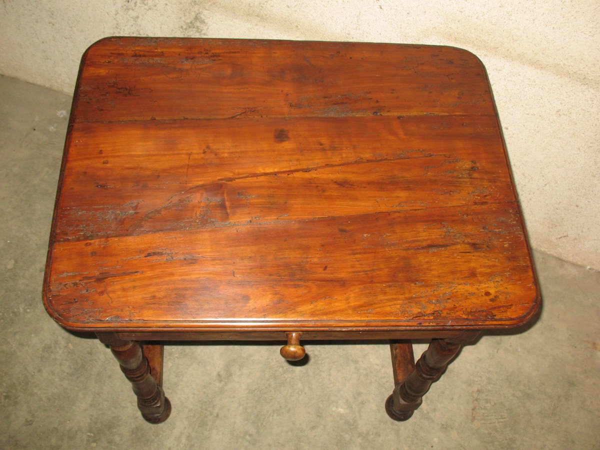 Louis XIV Period Writing Table In Fruit Wood, Périgord Origin, With 1 17th Century Drawer-photo-4