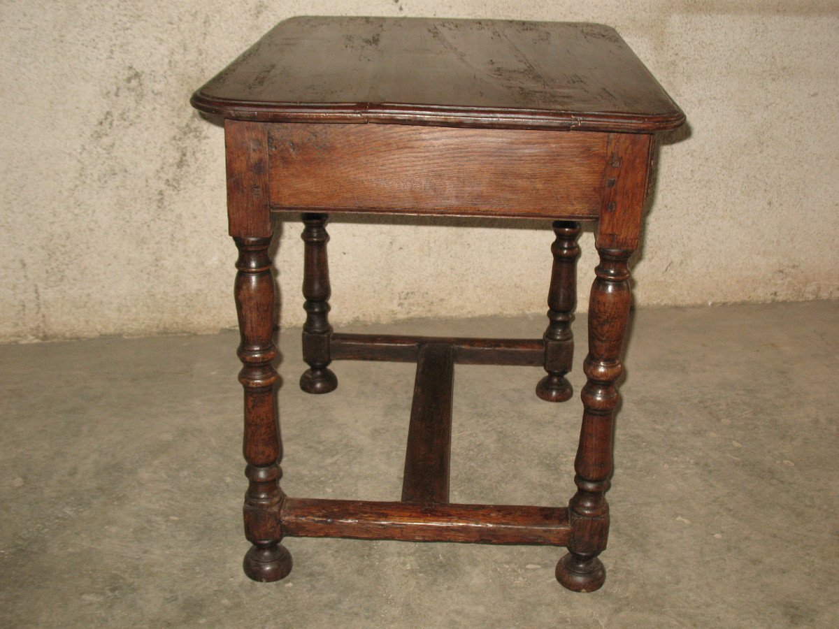 Louis XIV Period Writing Table In Fruit Wood, Périgord Origin, With 1 17th Century Drawer-photo-1