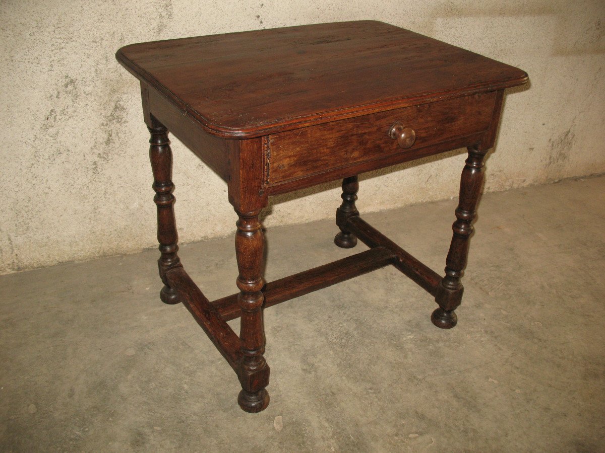 Louis XIV Period Writing Table In Fruit Wood, Périgord Origin, With 1 17th Century Drawer-photo-4