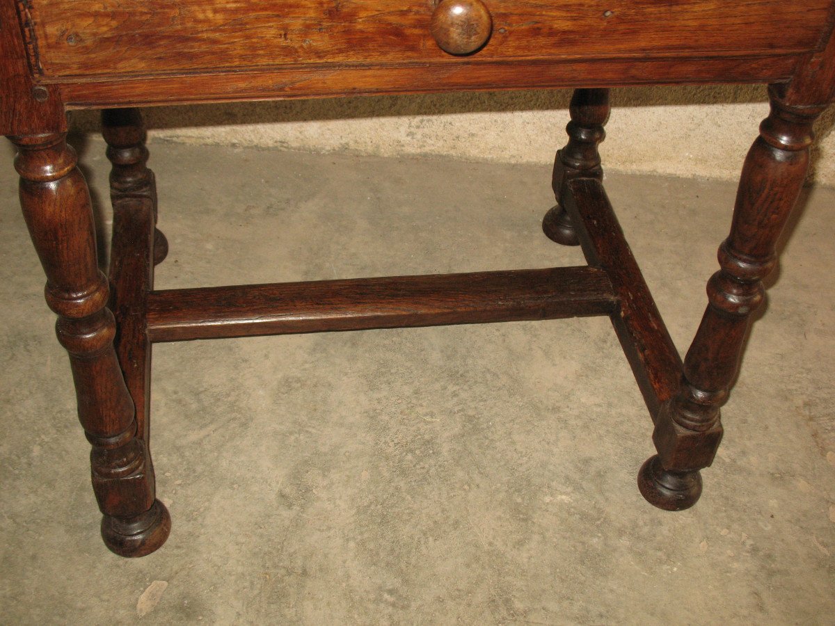 Louis XIV Period Writing Table In Fruit Wood, Périgord Origin, With 1 17th Century Drawer-photo-5