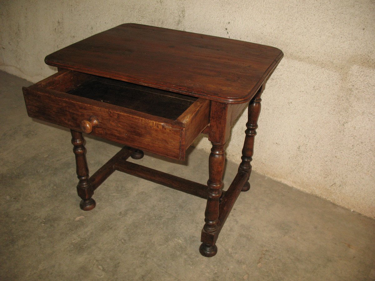 Louis XIV Period Writing Table In Fruit Wood, Périgord Origin, With 1 17th Century Drawer-photo-6