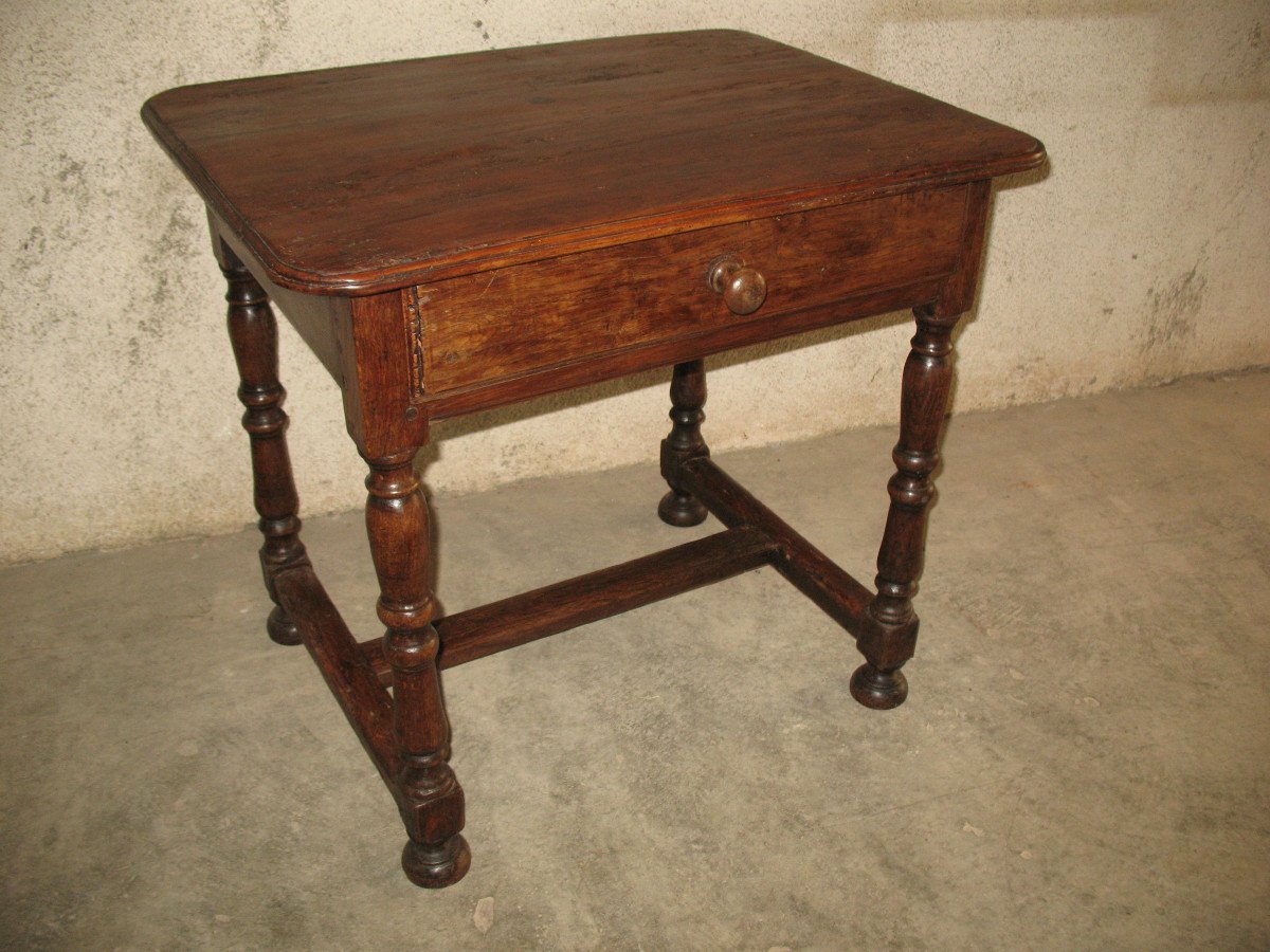 Louis XIV Period Writing Table In Fruit Wood, Périgord Origin, With 1 17th Century Drawer-photo-8