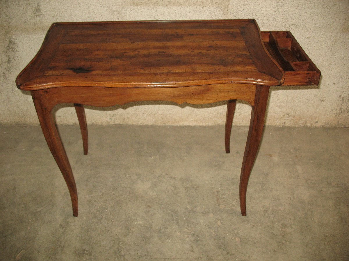 Lady's Desk In Walnut With 1 Drawer Louis XV Period 18th-photo-4